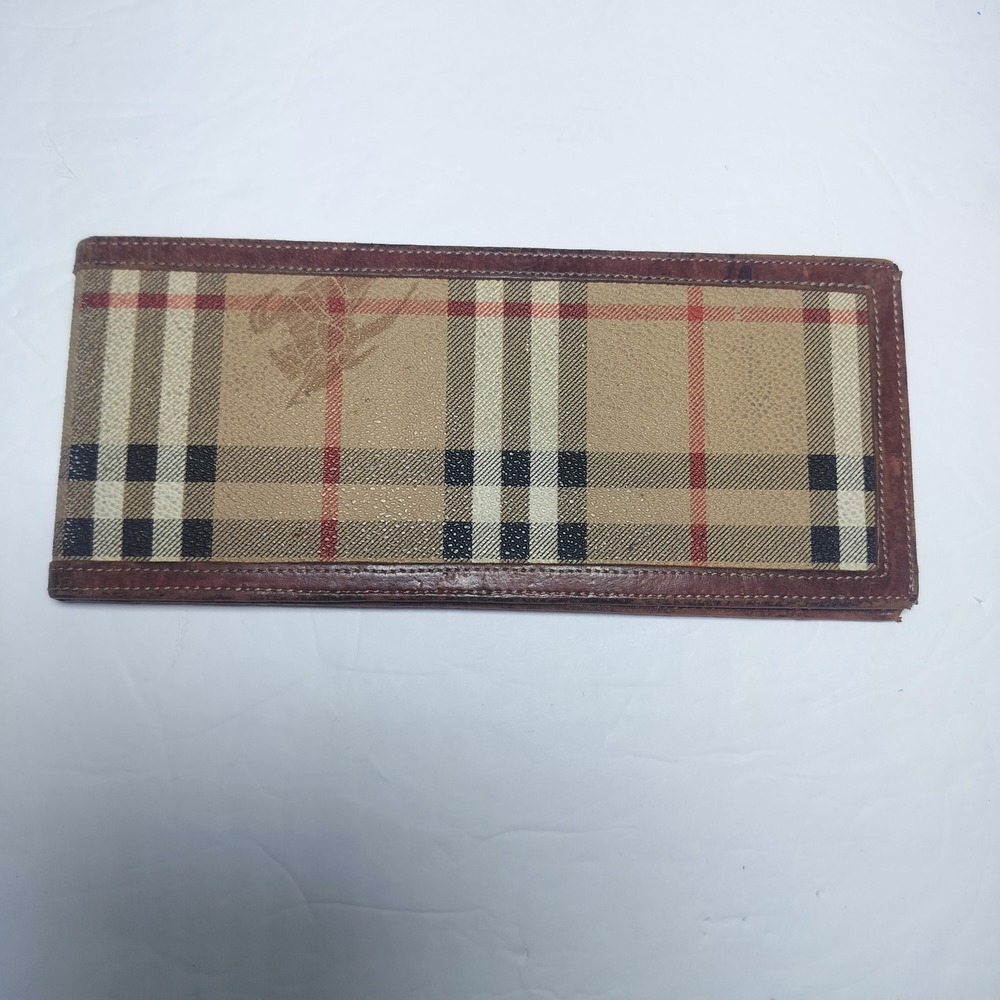 Vintage Burberrys of London Nova Check Bifold Wallet Brown Leather Made England - Picture 2 of 8